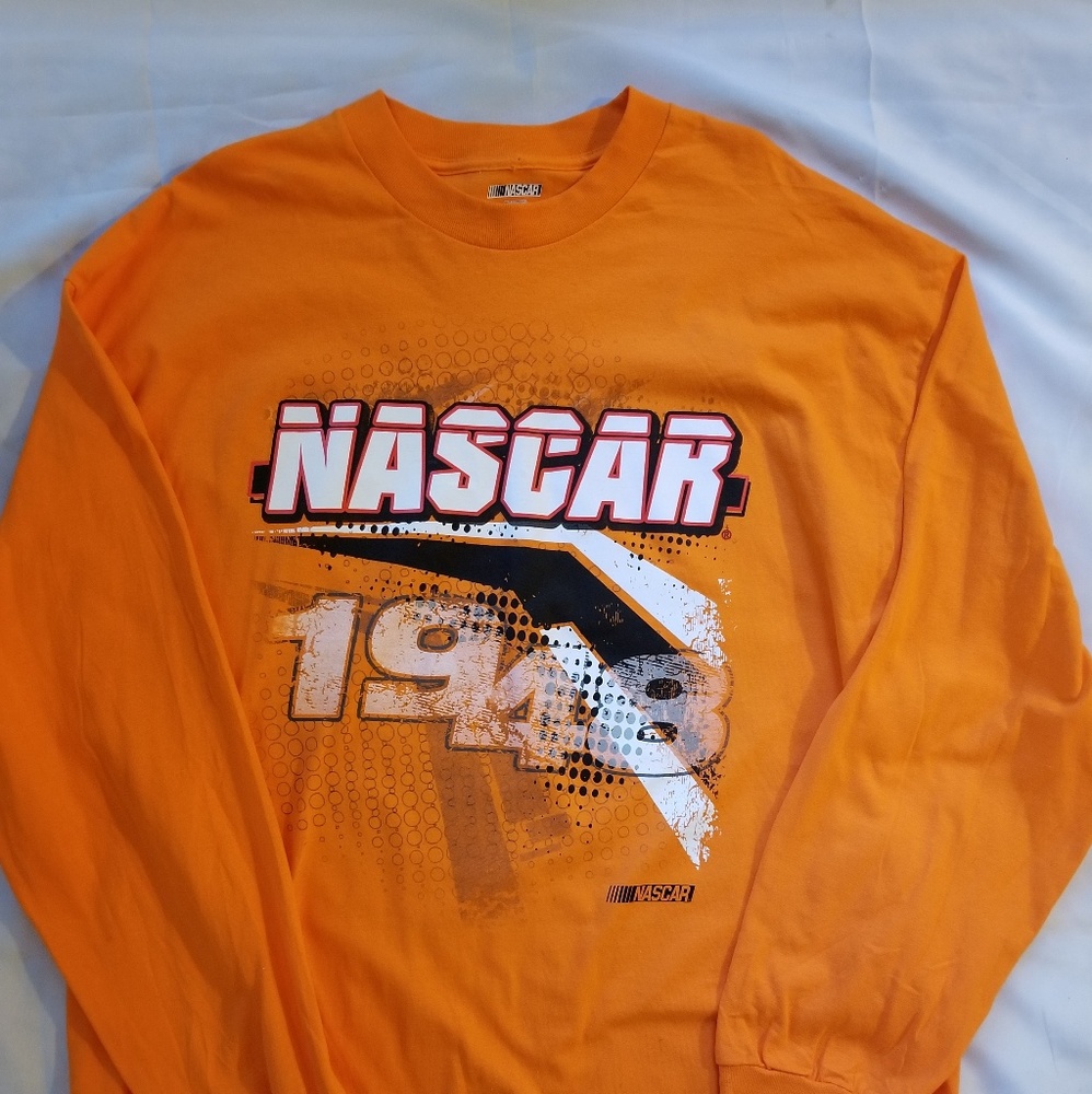 NASCAR Mens Polo Shirt Long Sleeve Orange XXL